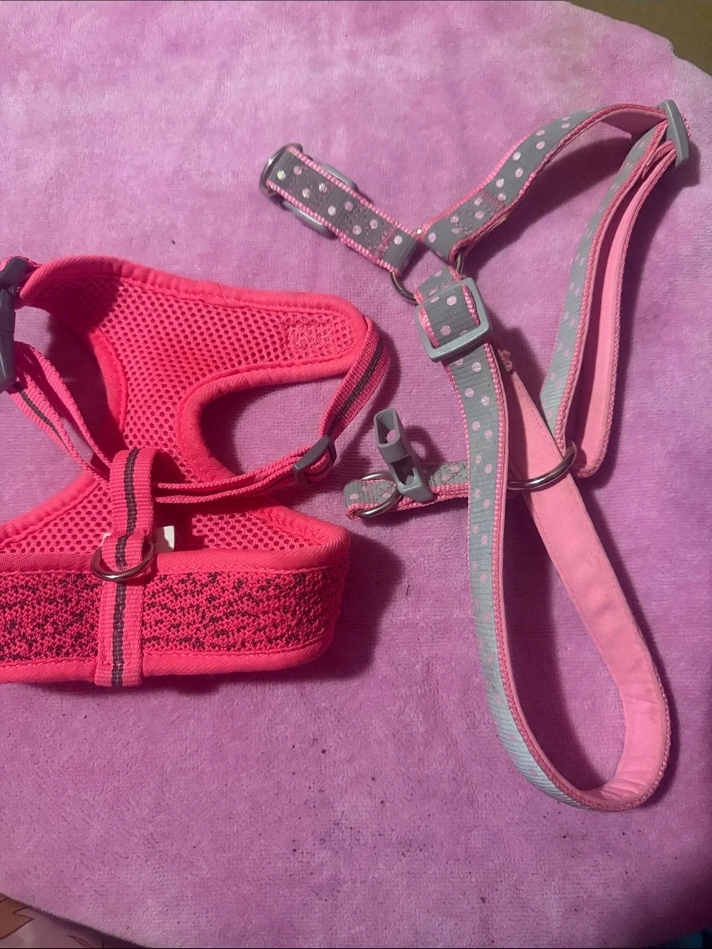 2 small to medium dog  Pink Harness and Leash Set - Brand: